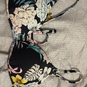 Floral Bikini Top and Black bottoms